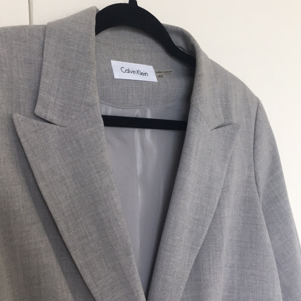 Gray Calvin Klein One Botton Blazer